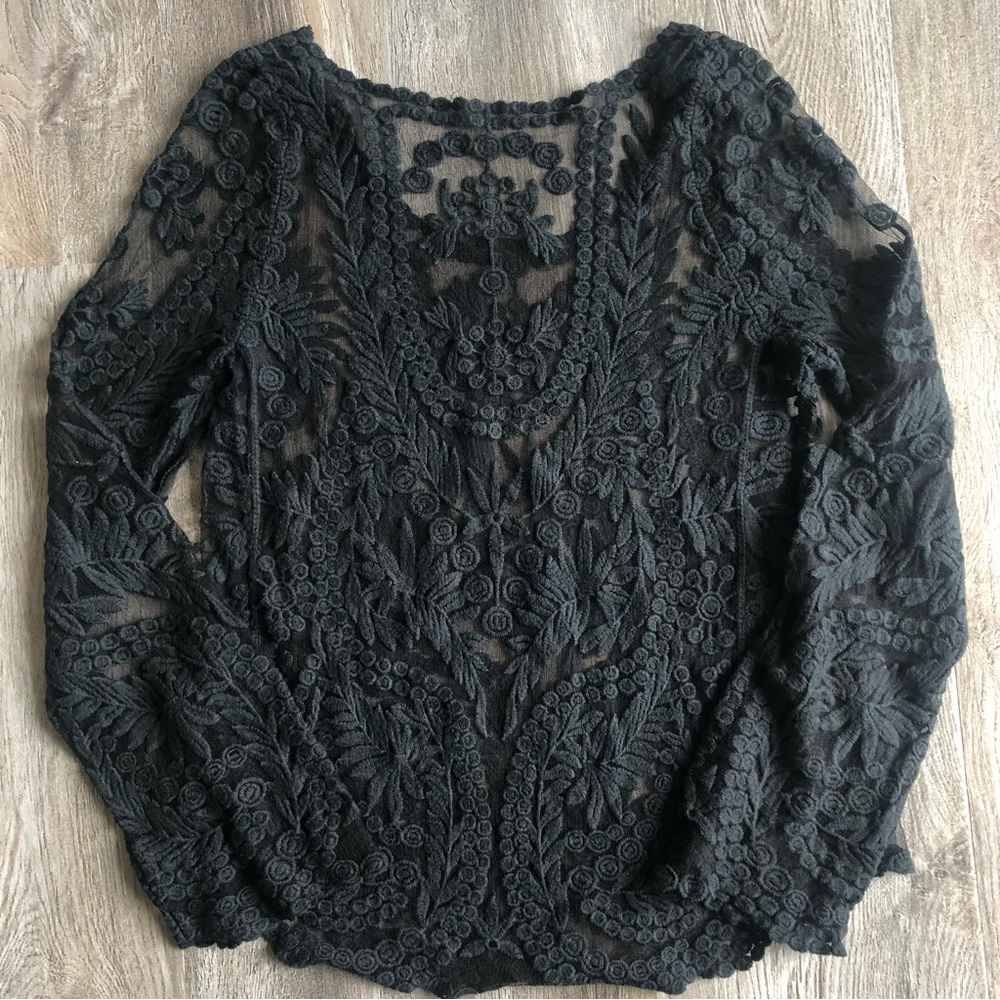 Embroidered sheer top